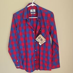 NWT BLACK N BIANCO Big Kids' Checkered Front Button Dress Or Casual Shirt